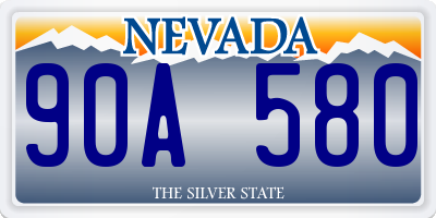 NV license plate 90A580