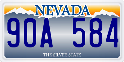 NV license plate 90A584
