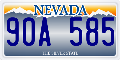NV license plate 90A585