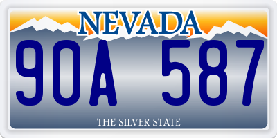 NV license plate 90A587