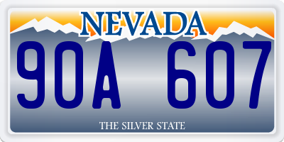 NV license plate 90A607