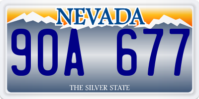 NV license plate 90A677