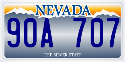 NV license plate 90A707