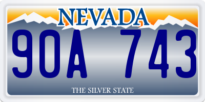 NV license plate 90A743