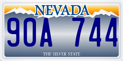 NV license plate 90A744