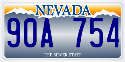 NV license plate 90A754