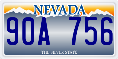 NV license plate 90A756