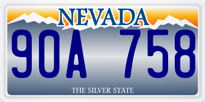 NV license plate 90A758