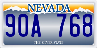 NV license plate 90A768