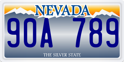 NV license plate 90A789