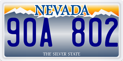 NV license plate 90A802