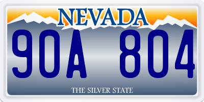 NV license plate 90A804