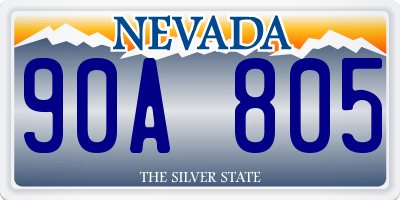NV license plate 90A805