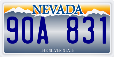 NV license plate 90A831