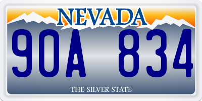 NV license plate 90A834