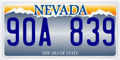 NV license plate 90A839