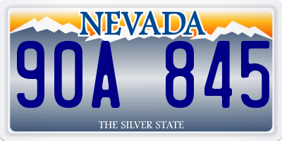 NV license plate 90A845