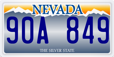 NV license plate 90A849