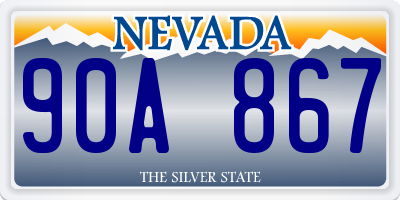 NV license plate 90A867