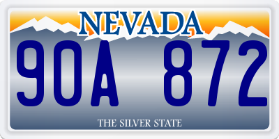 NV license plate 90A872