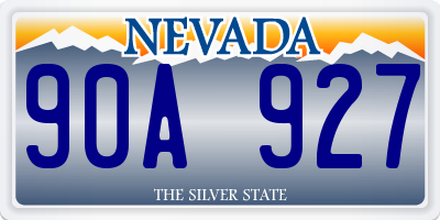 NV license plate 90A927