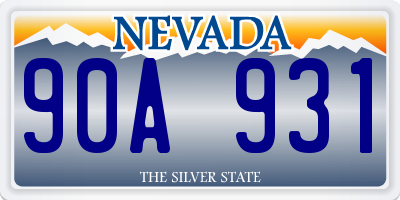 NV license plate 90A931