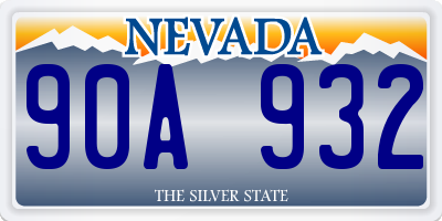 NV license plate 90A932