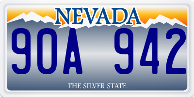 NV license plate 90A942