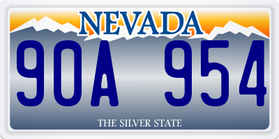 NV license plate 90A954