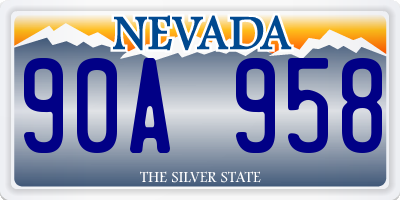 NV license plate 90A958