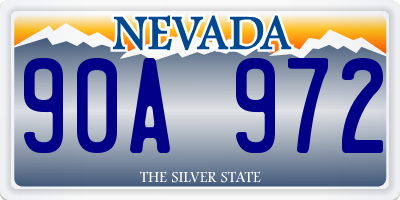 NV license plate 90A972