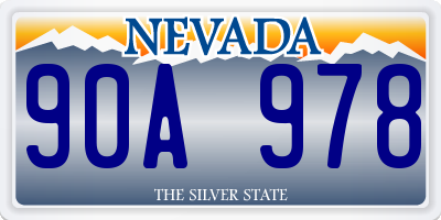 NV license plate 90A978
