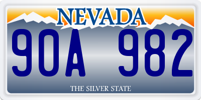 NV license plate 90A982