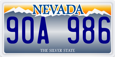 NV license plate 90A986