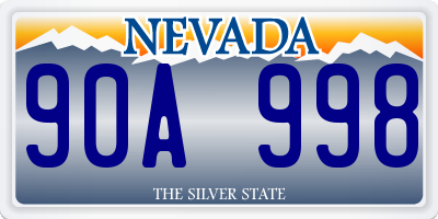 NV license plate 90A998