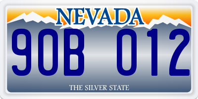 NV license plate 90B012