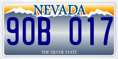NV license plate 90B017