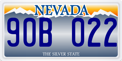 NV license plate 90B022