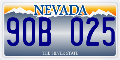 NV license plate 90B025