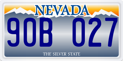 NV license plate 90B027