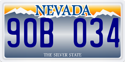 NV license plate 90B034