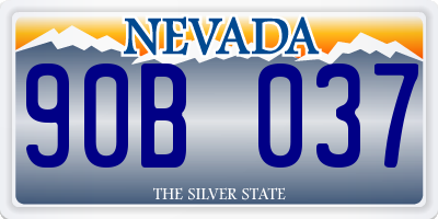 NV license plate 90B037