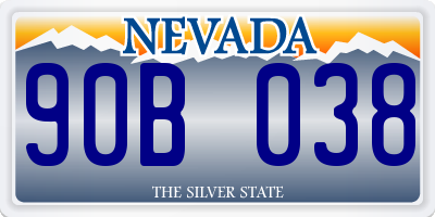 NV license plate 90B038