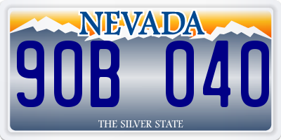 NV license plate 90B040