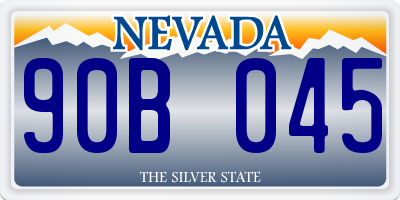 NV license plate 90B045