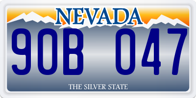 NV license plate 90B047