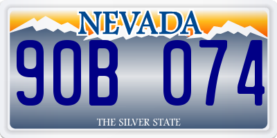 NV license plate 90B074