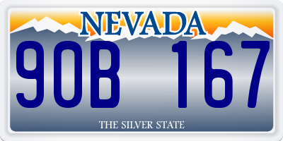 NV license plate 90B167
