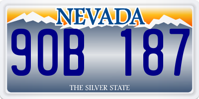 NV license plate 90B187