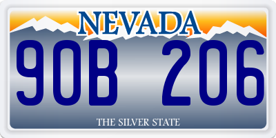 NV license plate 90B206